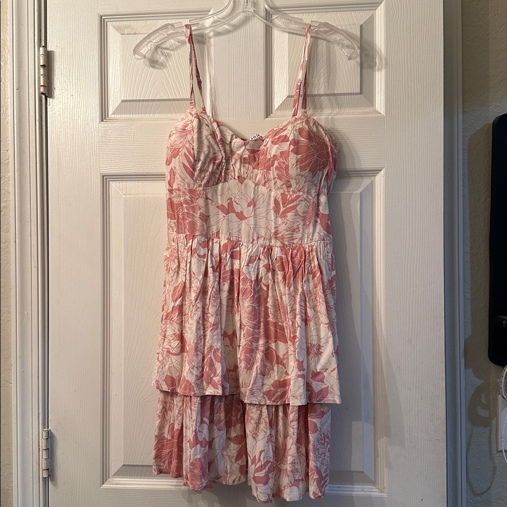 AUW Pink and White Floral Dress